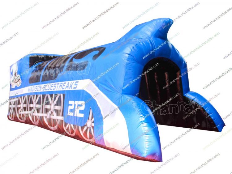 blue streak inflatable football tunnel