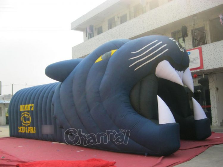 black inflatable football panther tunnel