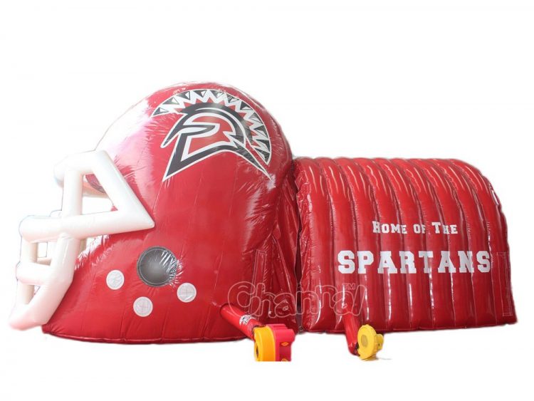 red inflatable football team tunnel