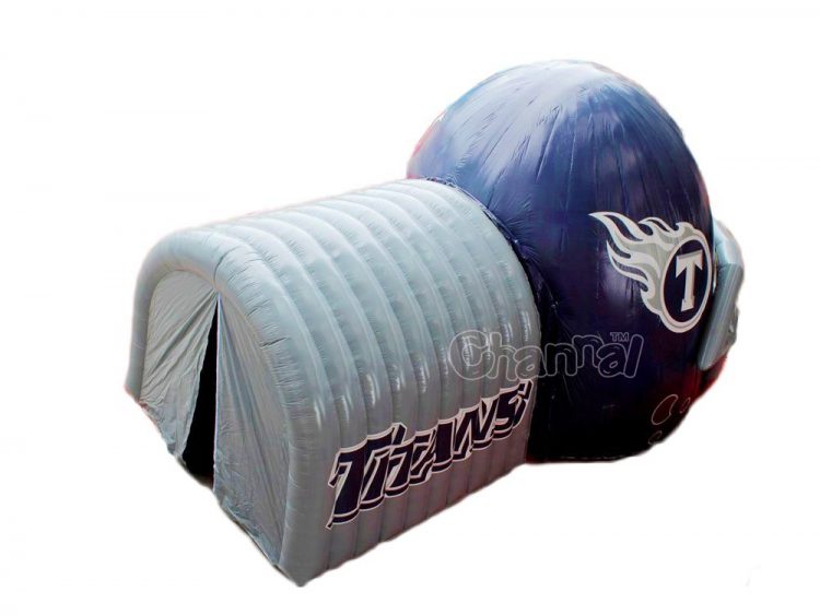 giant blow up american football helmet tunnel