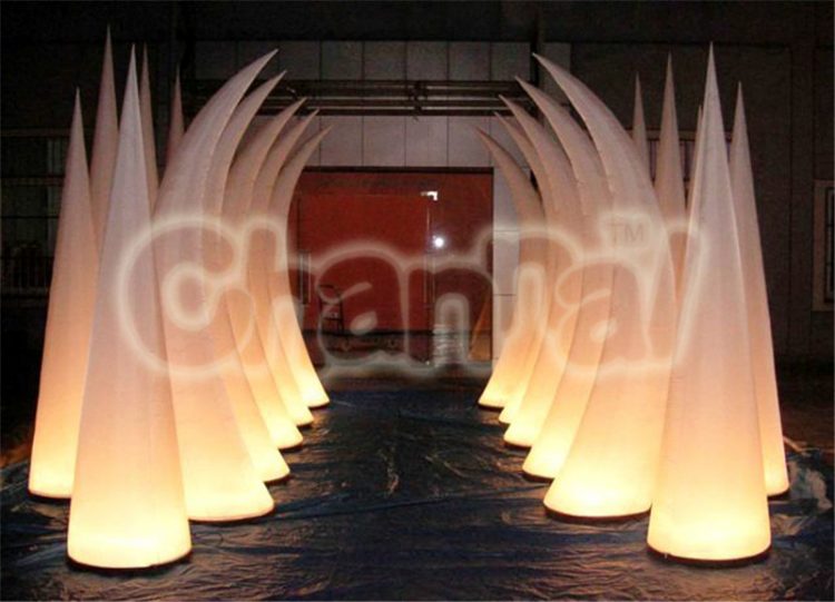 inflatable led tusks alley for wedding ceremony at night
