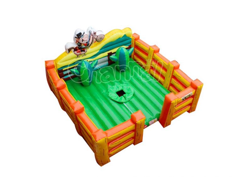 bull ridding inflatable corral platform