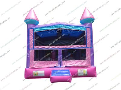 pink inflatable bounce house