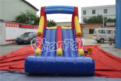 dual lanes slide inflatable nylon combo