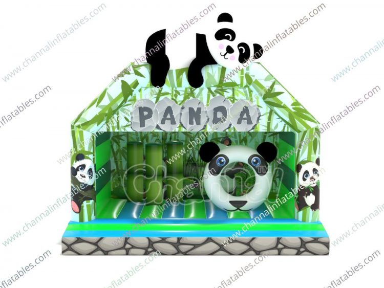 panda and bamboo inflatable bouncer for kids