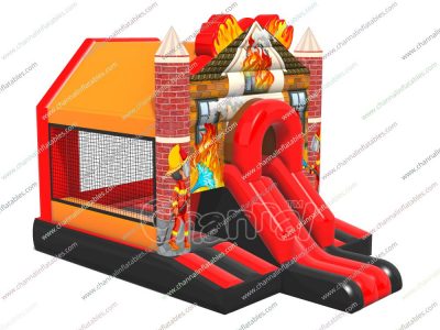 fireman bounce house with slide
