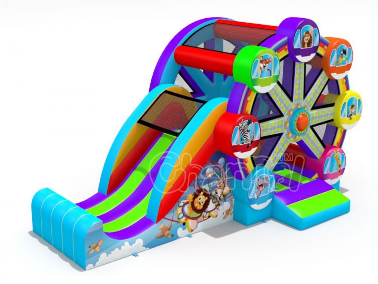 ferris wheel inflatable bounce house with slide