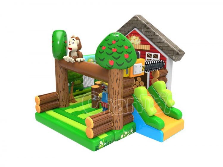 lumberjack inflatable bounce house with slide