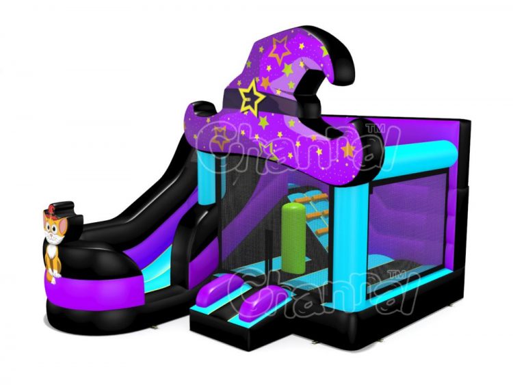 wizard hat bounce house with slide