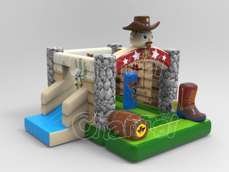 sheriff bounce house with slide