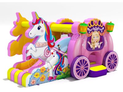 unicorn princess carriage inflatable combo