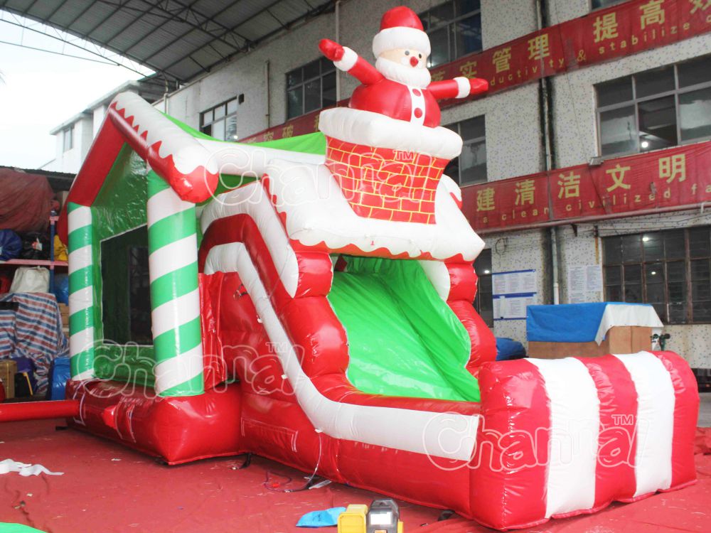 Christmas Bounce House With Slide For Sale Channal Inflatables