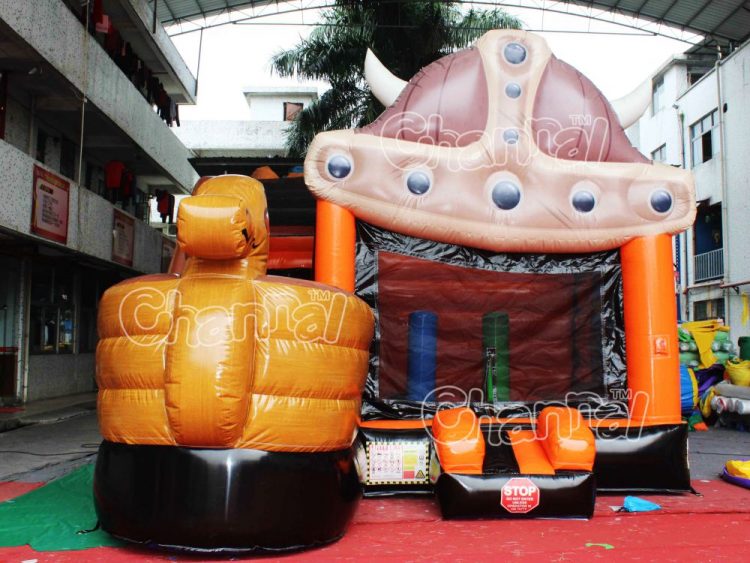 viking helmet inflatable combo bounce house