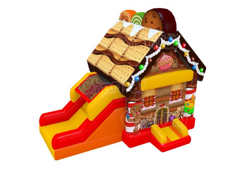 candy house inflatable bounce house combo with slide