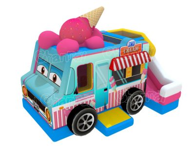 ice cream van inflatable bounce house with slide