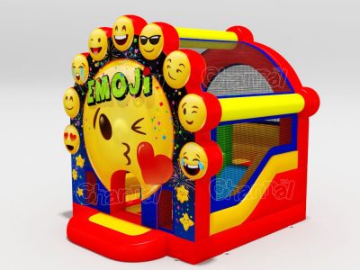 emoji bounce house combo with slide for kids