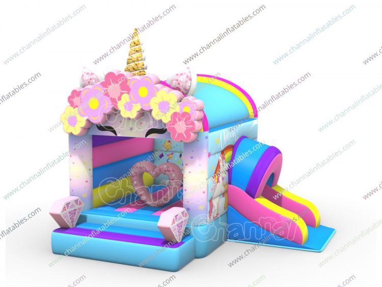 unicorn love bounce house combo