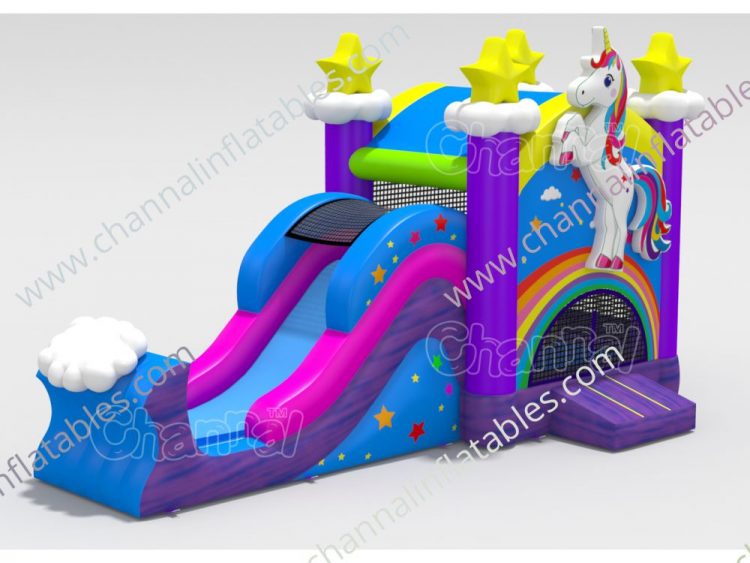 unicorn stars inflatable combo