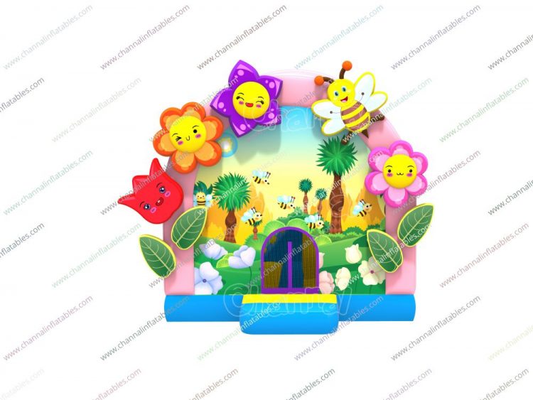 bees and flowers themed inflatable bounce house