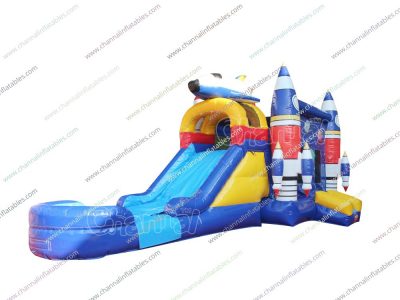 rocket bounce house with slide