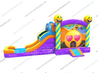 smiling face inflatable water combo