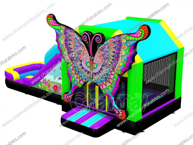 butterfly heme inflatable combo with water slide