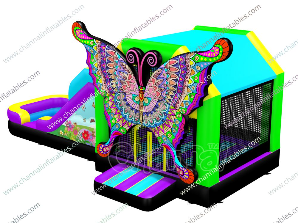 Inflatable Combos Butterfly Wet Dry Inflatable Combo - Channal Inflatables