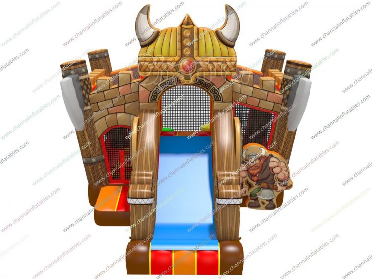 Viking horned helmet inflatable slide bouncer