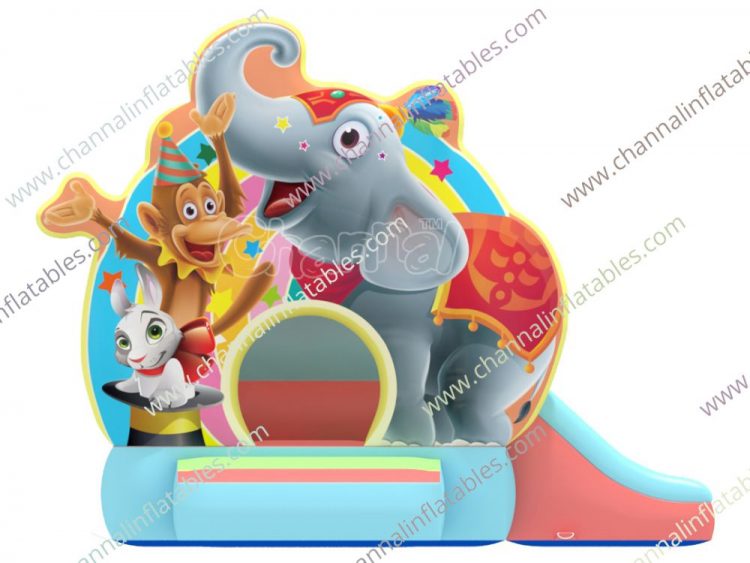 circus animals (elephant, monkey and rabbit)