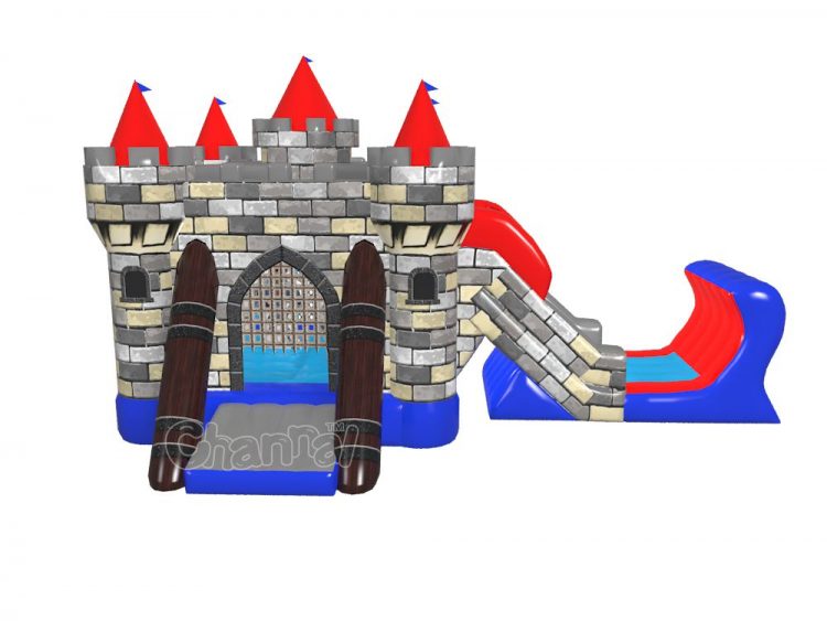 knight castle inflatable combo with slide