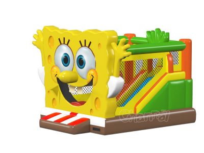 commercial inflatable spongebob bounce house combo with slide