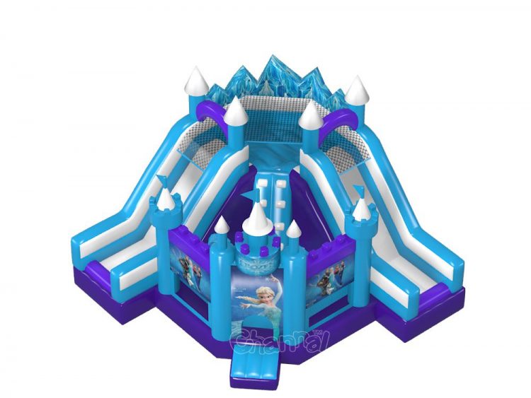 frozen theme bouncy castle slide combo