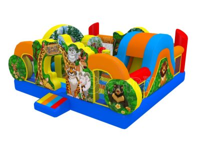wild zoo inflatable playground for little kids