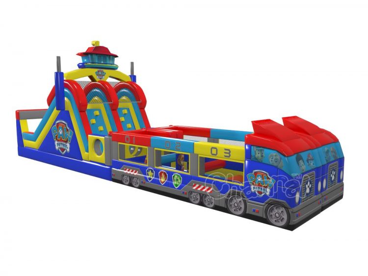 paw patrol bus inflatable obstacle course