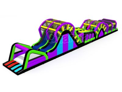 inflatable obstacle course with fly slide and inflated bag