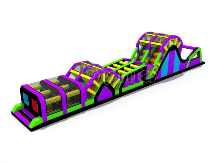 inflatable obstacle course with slide and fly