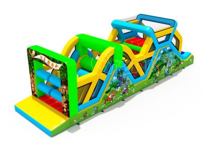 animals race inflatable obstacle course for sale