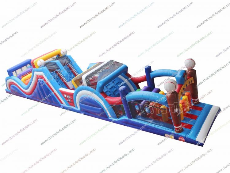 baseball theme inflatable obstacle course