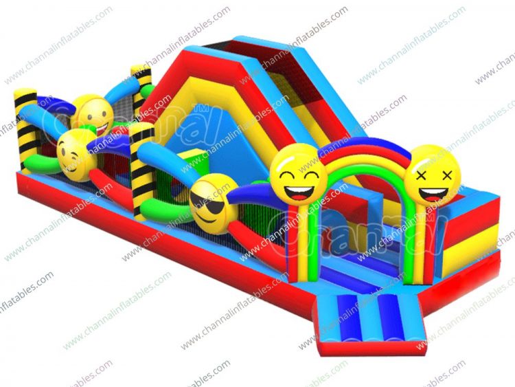 smiley inflatable course
