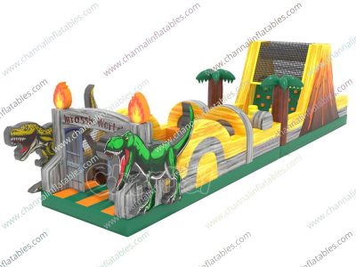 Jurassic world inflatable obstacle course