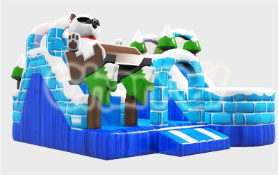 ice cedar castle inflatable obstacle course