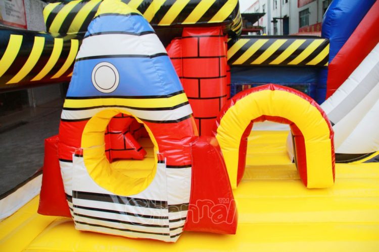 inflatable rocket obstacle hole