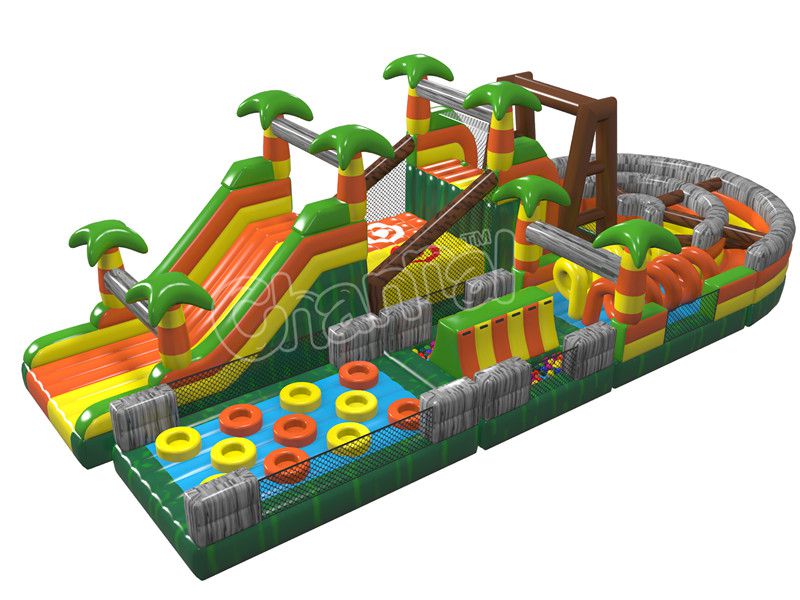 Inflatable Jungle Challenge Obstacle Course Channal Inflatables