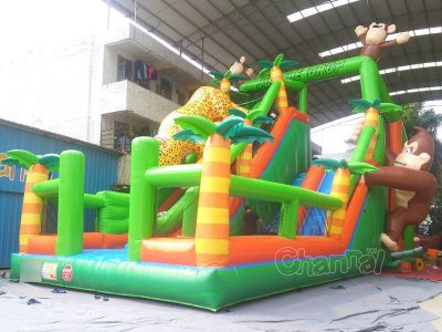 jungle drop inflatable free jump for kids