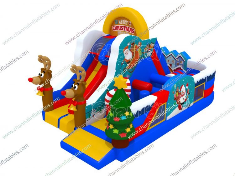 Christmas themed inflatable playground