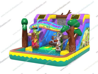 jungle beats backyard water slide