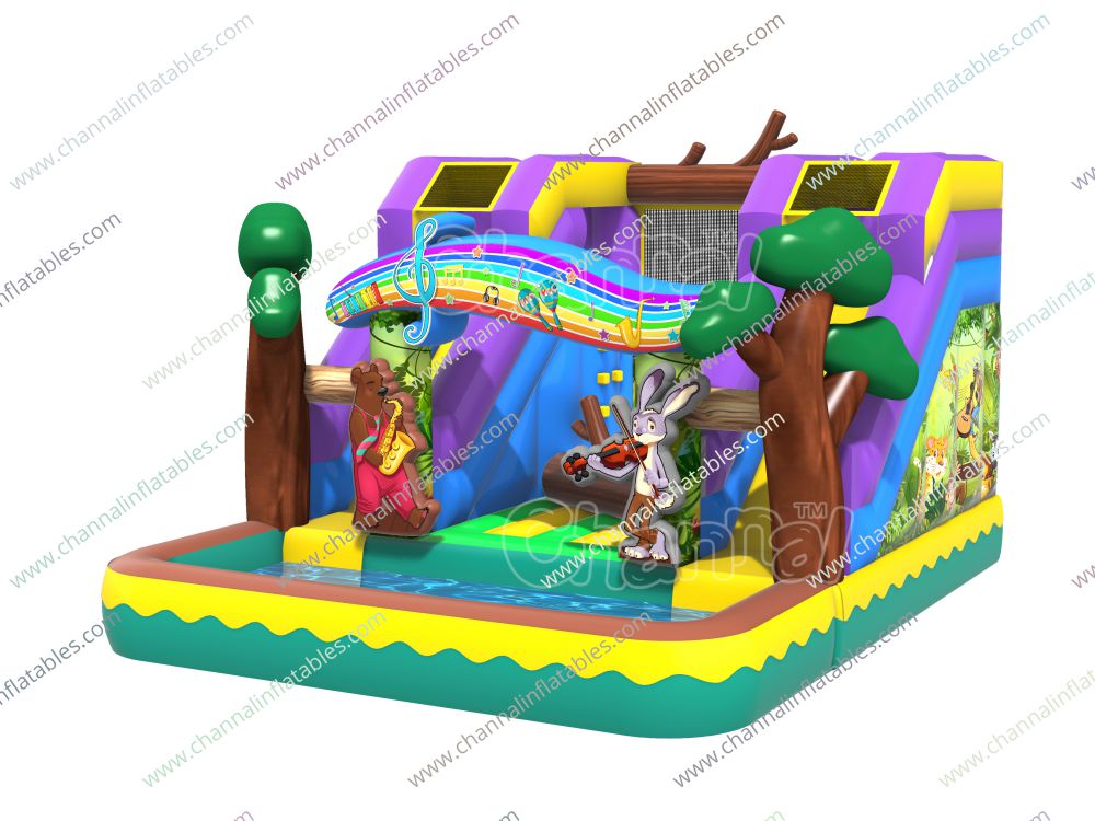 Jungle Beats Water Slide Pool Channal Inflatables