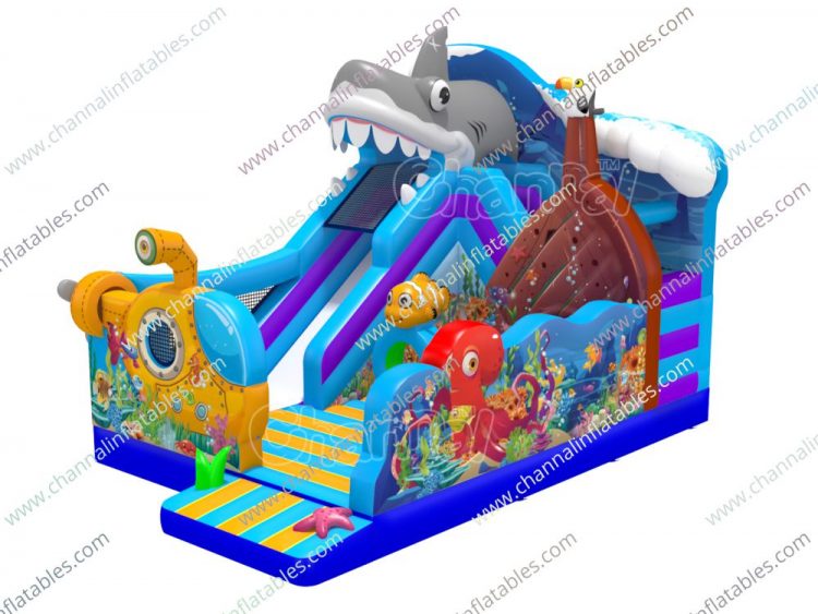underwater tour inflatable combo bounce house with slide