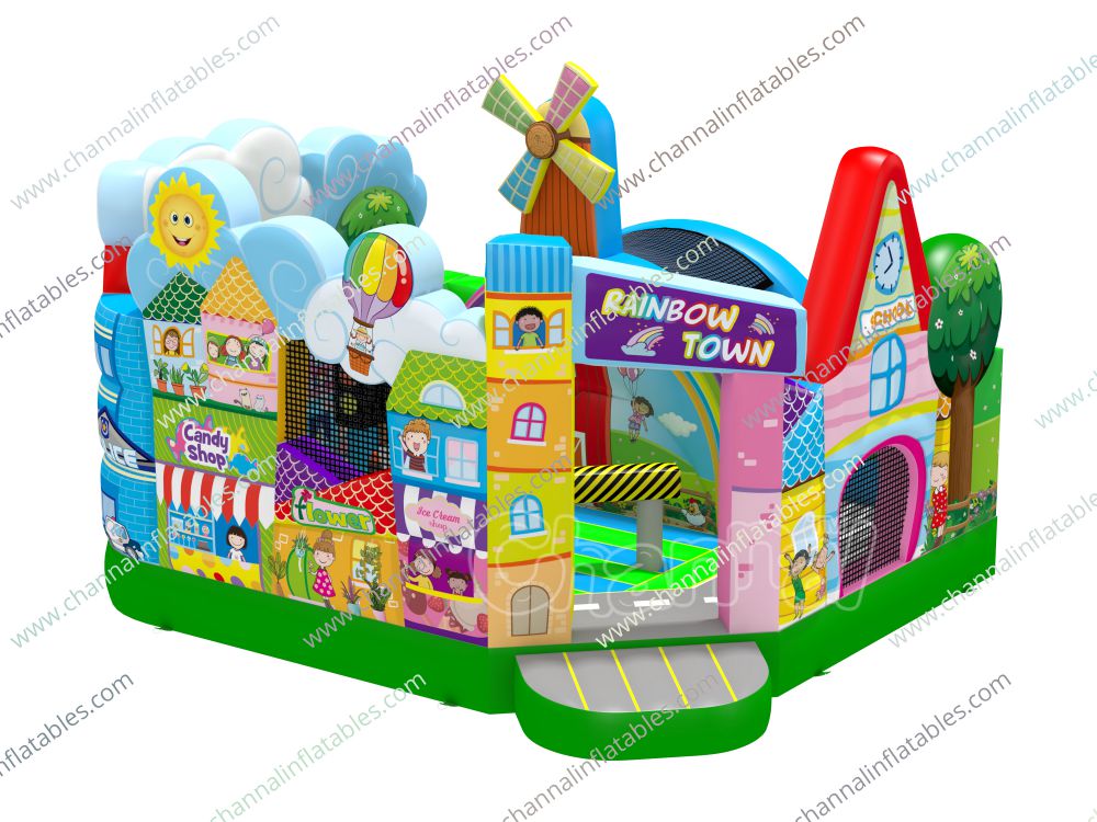 Rainbow Town Inflatable Playground - Channal Inflatables
