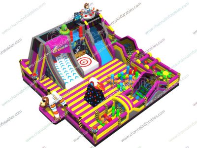 space theme inflatable large playground